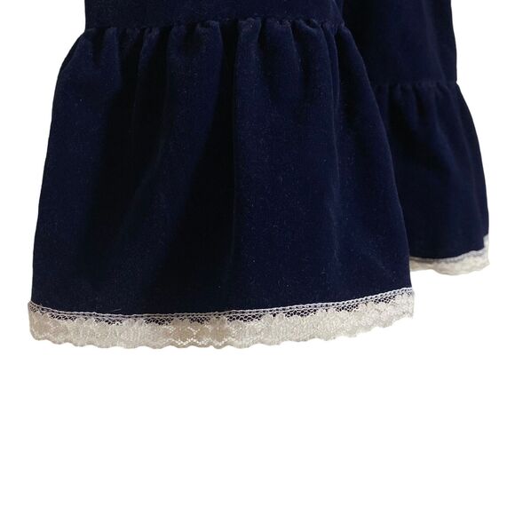 Vtg Sears Winnie the Pooh Dress Girls 4 Disney Ruffle Prairie Lace Velour Lace - Picture 8 of 15